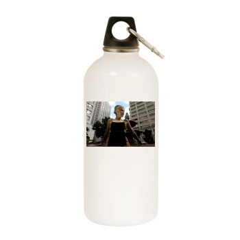 Rosamund Pike White Water Bottle With Carabiner