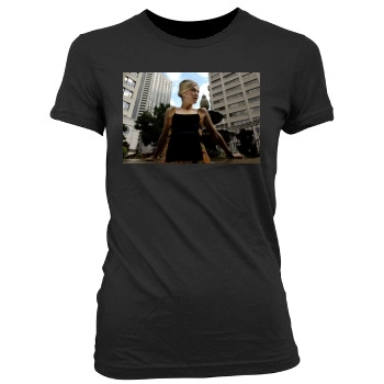 Rosamund Pike Women's Junior Cut Crewneck T-Shirt