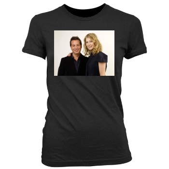 Rosamund Pike Women's Junior Cut Crewneck T-Shirt