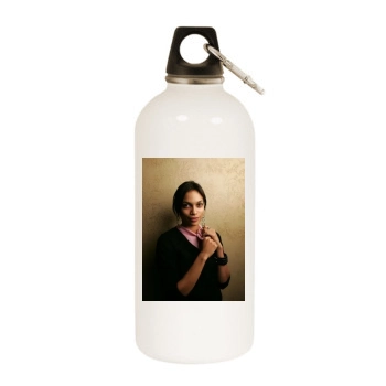 Rosario Dawson White Water Bottle With Carabiner