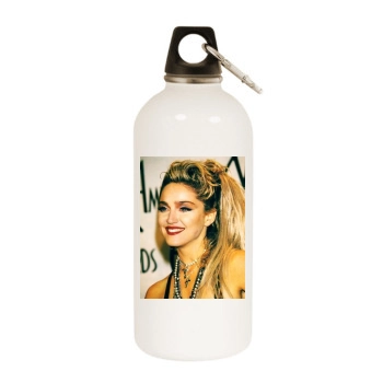 Madonna White Water Bottle With Carabiner