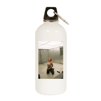 Madonna White Water Bottle With Carabiner