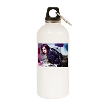 Madonna White Water Bottle With Carabiner