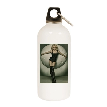 Madonna White Water Bottle With Carabiner