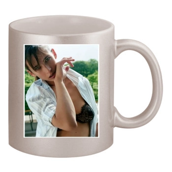 Sophie Marceau 11oz Metallic Silver Mug