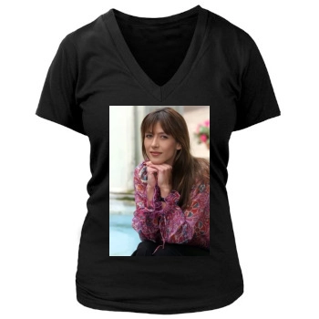 Sophie Marceau Women's Deep V-Neck TShirt