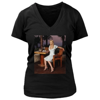 Tara Reid Women's Deep V-Neck TShirt