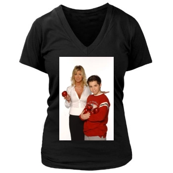 Tara Reid Women's Deep V-Neck TShirt