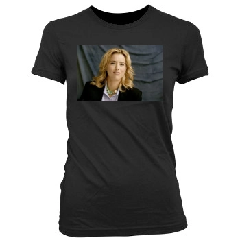 Tea Leoni Women's Junior Cut Crewneck T-Shirt