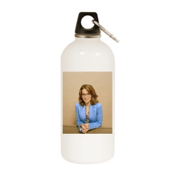 Tina Fey White Water Bottle With Carabiner