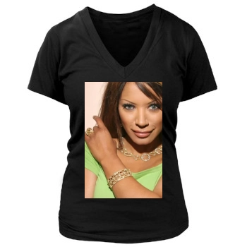 Traci Bingham Women's Deep V-Neck TShirt