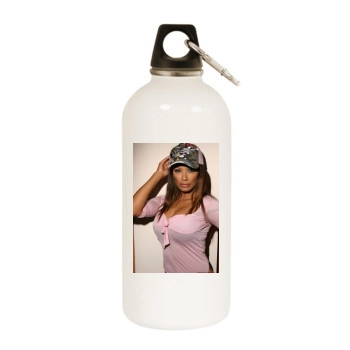 Traci Bingham White Water Bottle With Carabiner