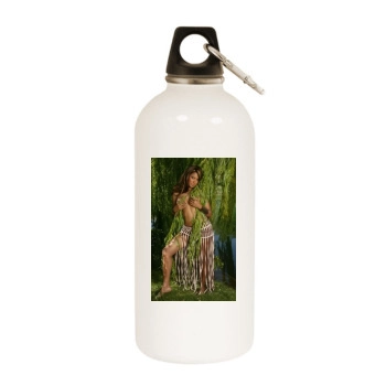 Traci Bingham White Water Bottle With Carabiner