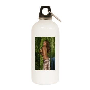 Traci Bingham White Water Bottle With Carabiner