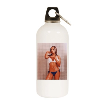 Traci Bingham White Water Bottle With Carabiner