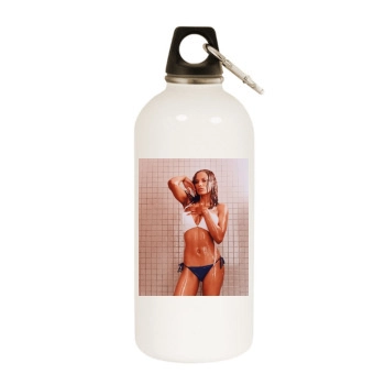 Traci Bingham White Water Bottle With Carabiner