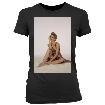 Tricia Helfer Women's Junior Cut Crewneck T-Shirt