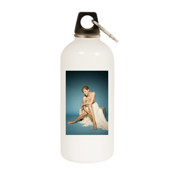 Tricia Helfer White Water Bottle With Carabiner