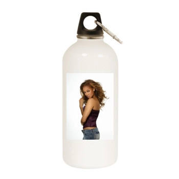 Tyra Banks White Water Bottle With Carabiner