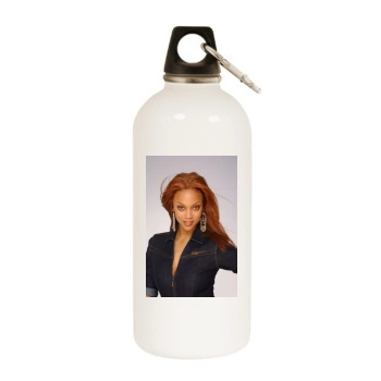 Tyra Banks White Water Bottle With Carabiner