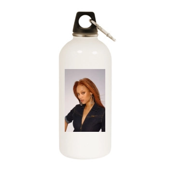 Tyra Banks White Water Bottle With Carabiner