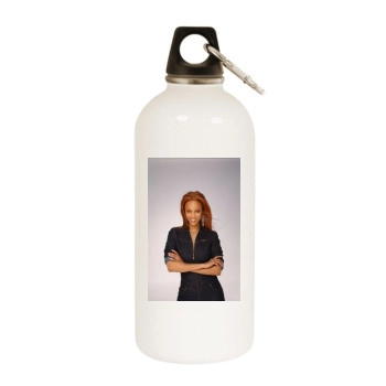 Tyra Banks White Water Bottle With Carabiner