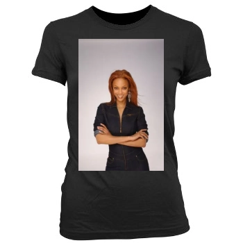 Tyra Banks Women's Junior Cut Crewneck T-Shirt