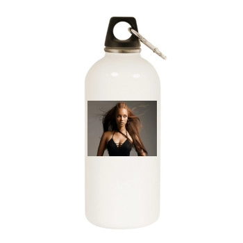 Tyra Banks White Water Bottle With Carabiner