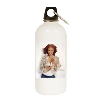 Tyra Banks White Water Bottle With Carabiner