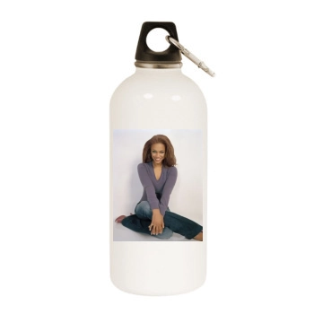 Tyra Banks White Water Bottle With Carabiner