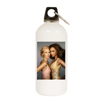 Tyra Banks White Water Bottle With Carabiner