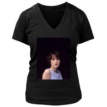 Winona Ryder Women's Deep V-Neck TShirt