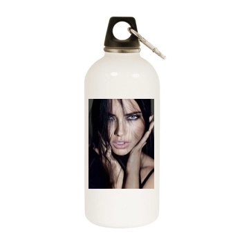 Adriana Lima White Water Bottle With Carabiner