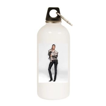 Adriana Lima White Water Bottle With Carabiner