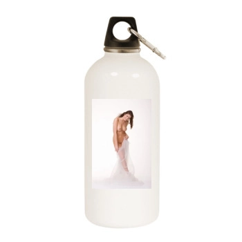 Jayla White Water Bottle With Carabiner