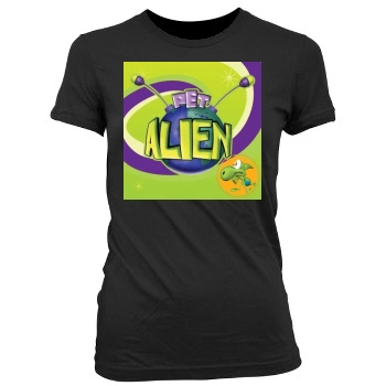 Pet Alien (2005) Women's Junior Cut Crewneck T-Shirt