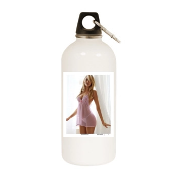 Candice Swanepoel White Water Bottle With Carabiner