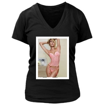 Candice Swanepoel Women's Deep V-Neck TShirt