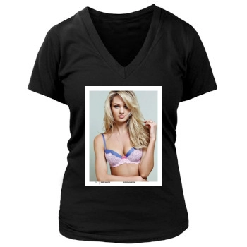 Candice Swanepoel Women's Deep V-Neck TShirt