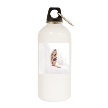 Candice Swanepoel White Water Bottle With Carabiner