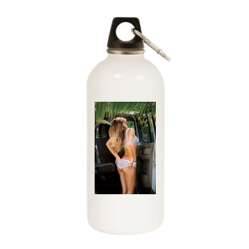 Candice Swanepoel White Water Bottle With Carabiner