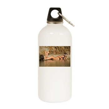 Candice Swanepoel White Water Bottle With Carabiner