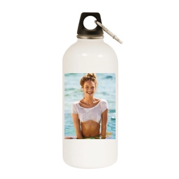 Candice Swanepoel White Water Bottle With Carabiner