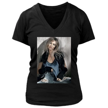 Candice Swanepoel Women's Deep V-Neck TShirt