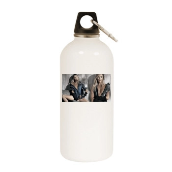 Candice Swanepoel White Water Bottle With Carabiner