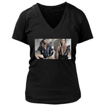 Candice Swanepoel Women's Deep V-Neck TShirt