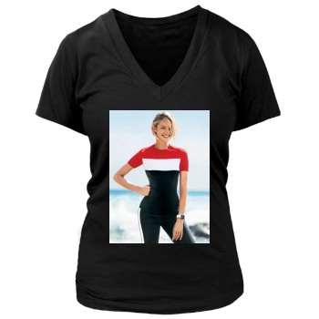 Candice Swanepoel Women's Deep V-Neck TShirt