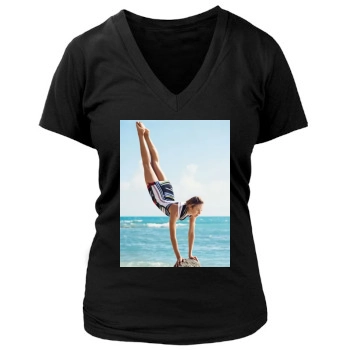 Candice Swanepoel Women's Deep V-Neck TShirt