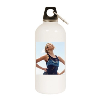 Candice Swanepoel White Water Bottle With Carabiner