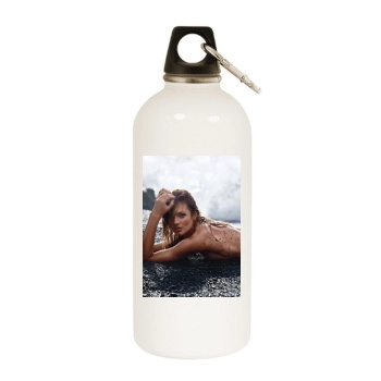 Candice Swanepoel White Water Bottle With Carabiner